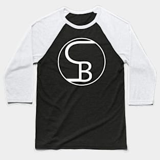 black on White Captn Logo Products Baseball T-Shirt